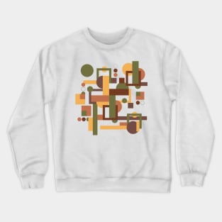 Abstract vintage geometric pattern brown green Crewneck Sweatshirt